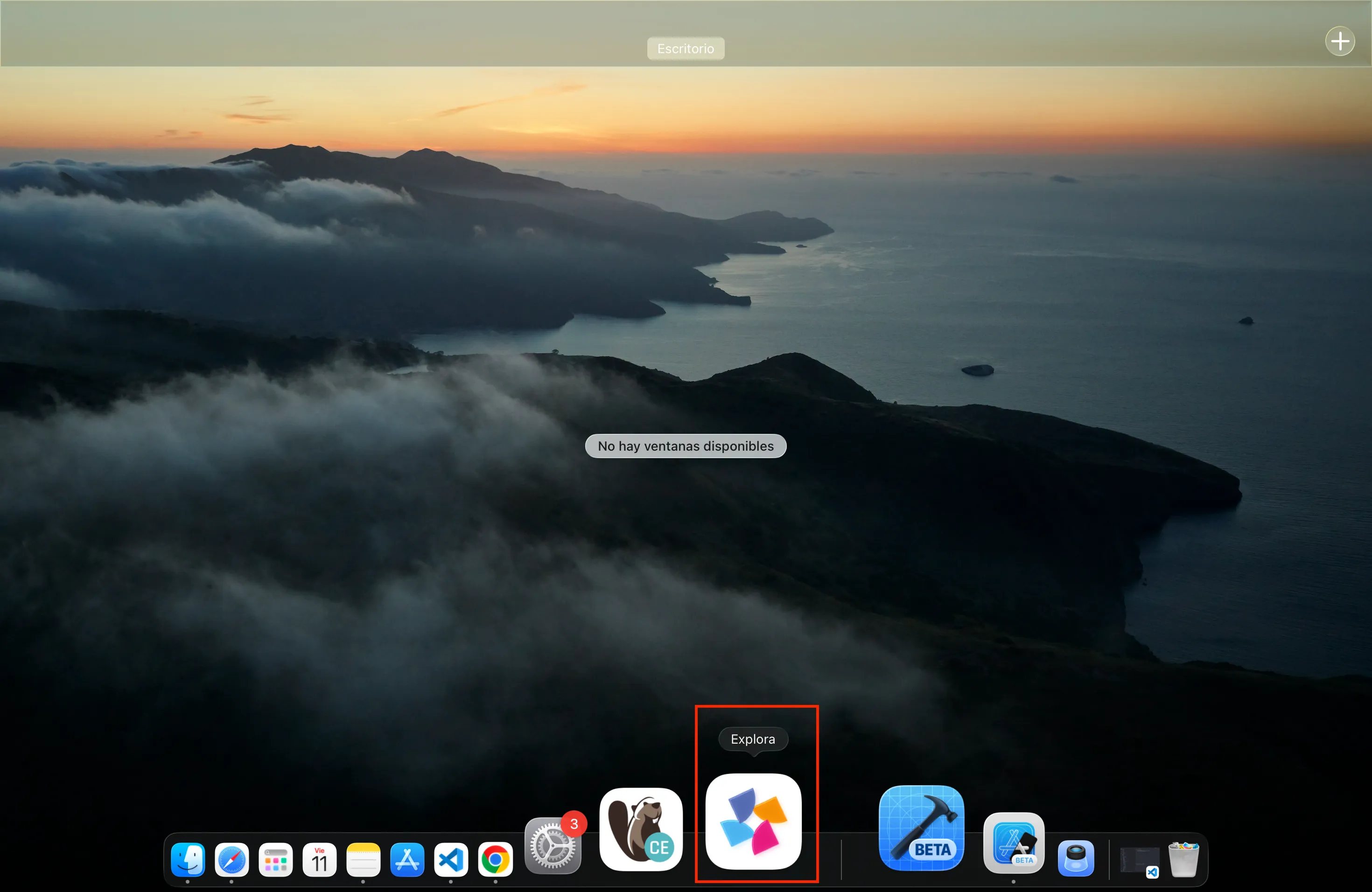 Abrir Explora desde el Dock — Explora en macOS con Safari