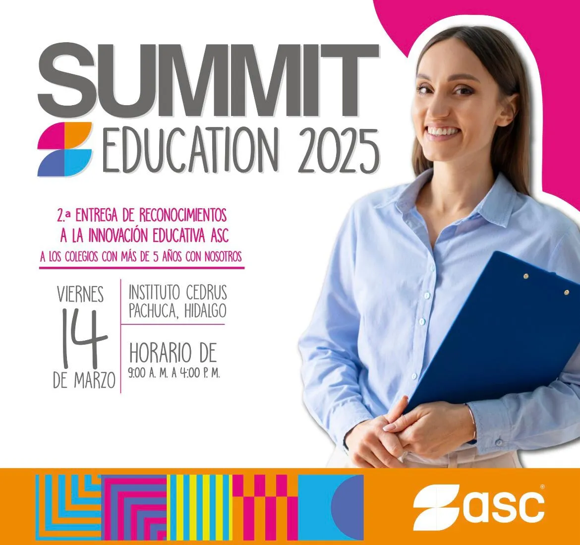 Flyer del evento Summit ASC Education 2025