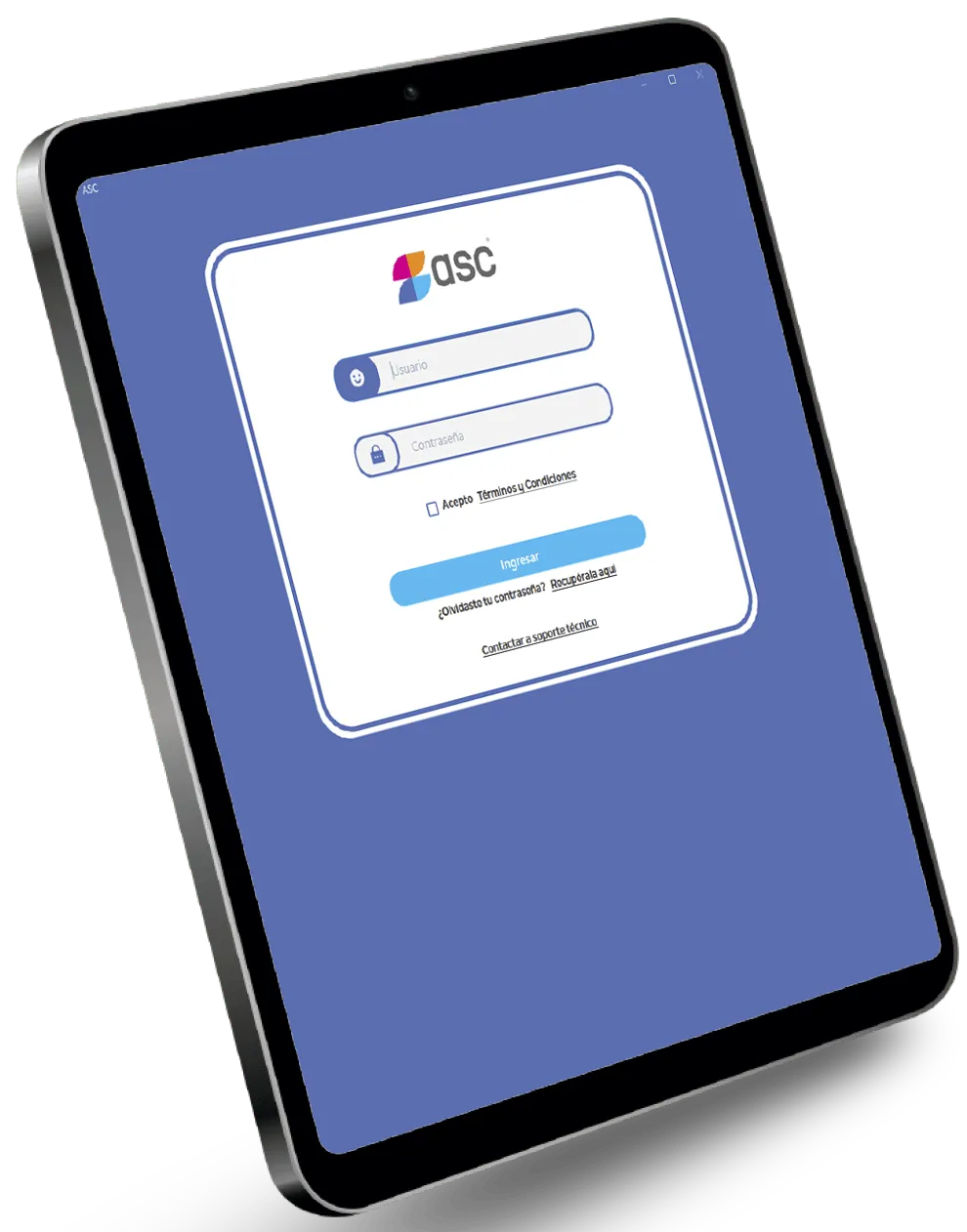Aplicación ASC en Tablet