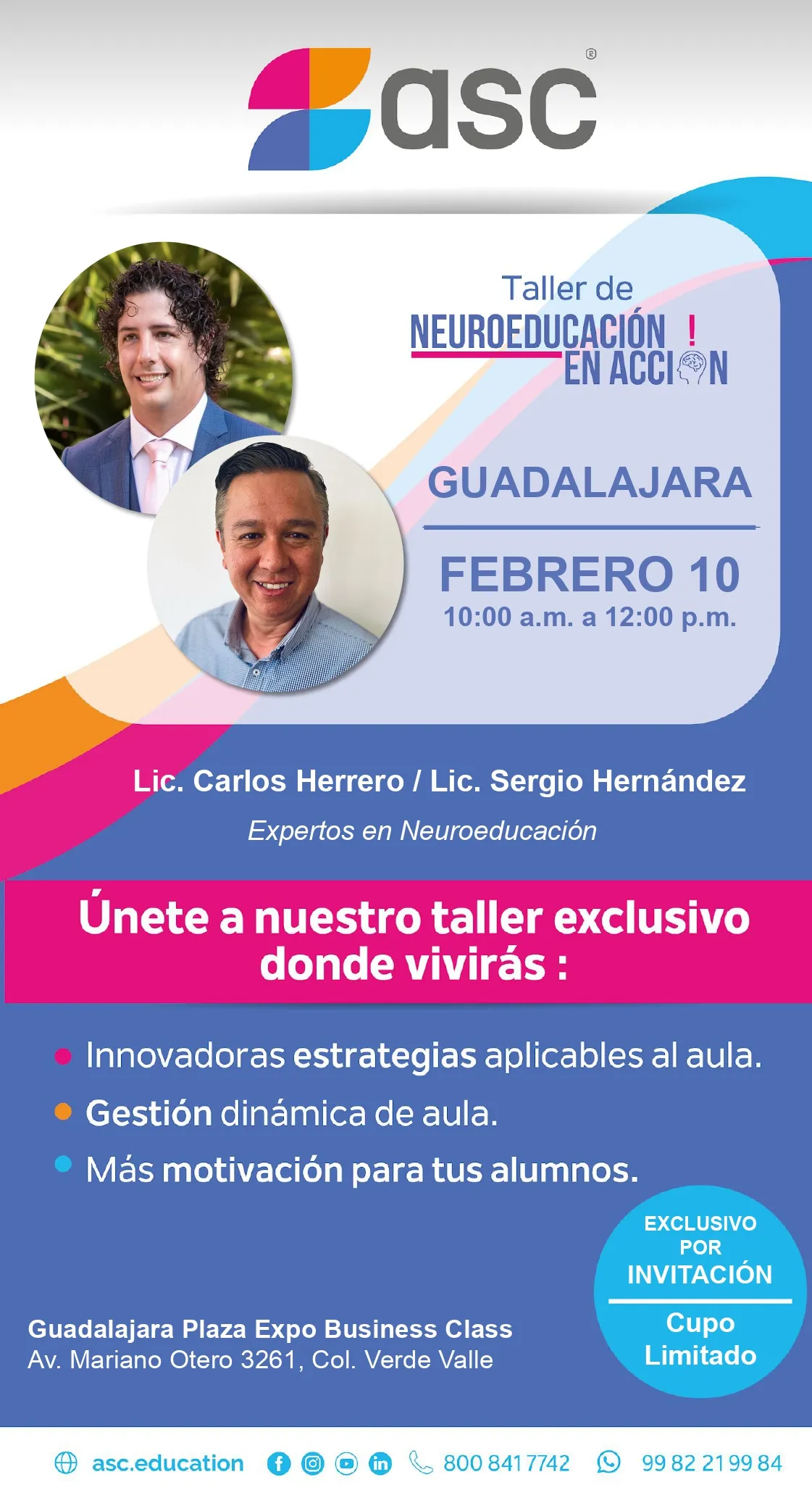 Flyer del evento Taller de neuroeducación en acción