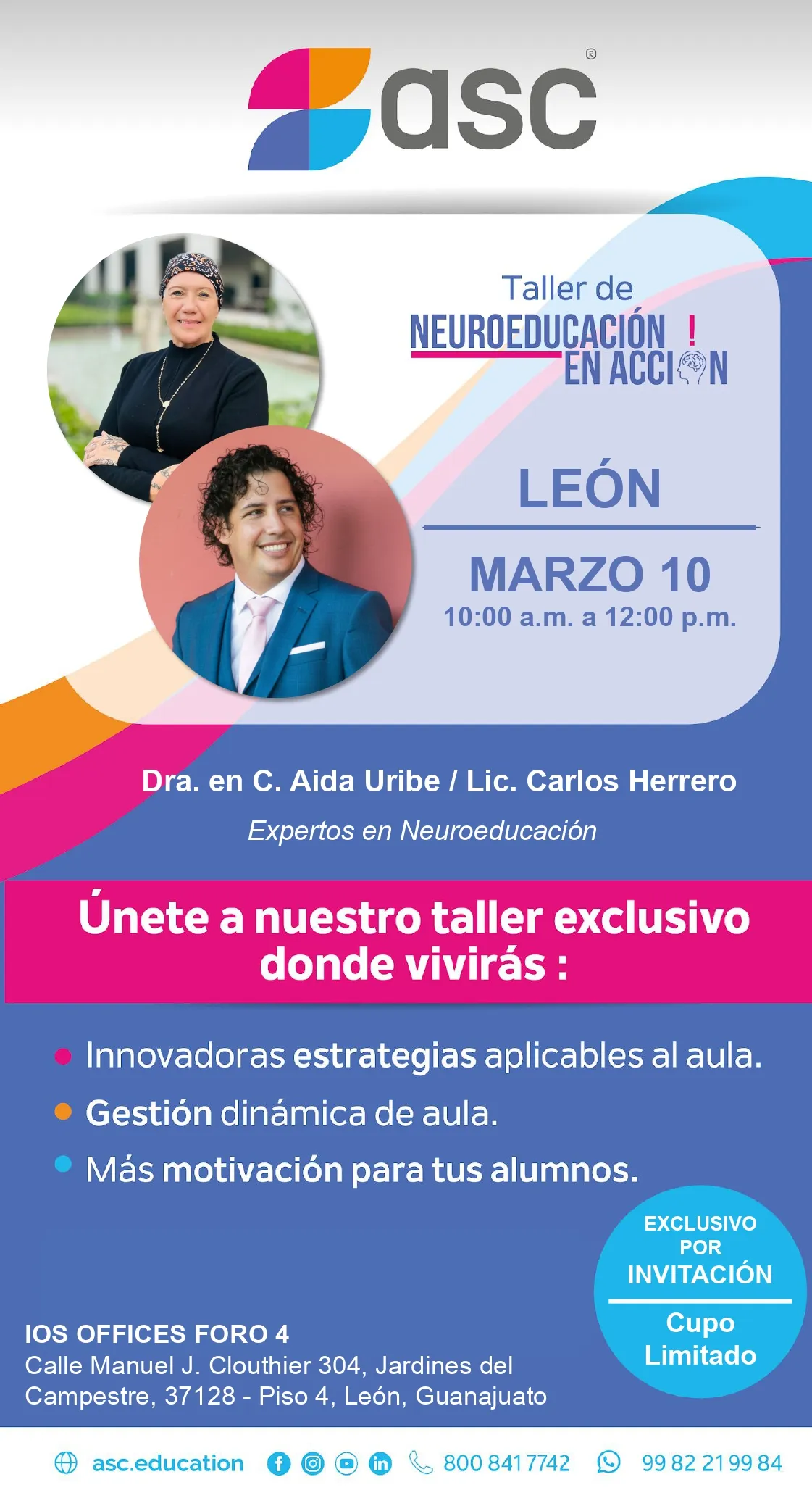 Flyer del evento Taller de neuroeducación en acción