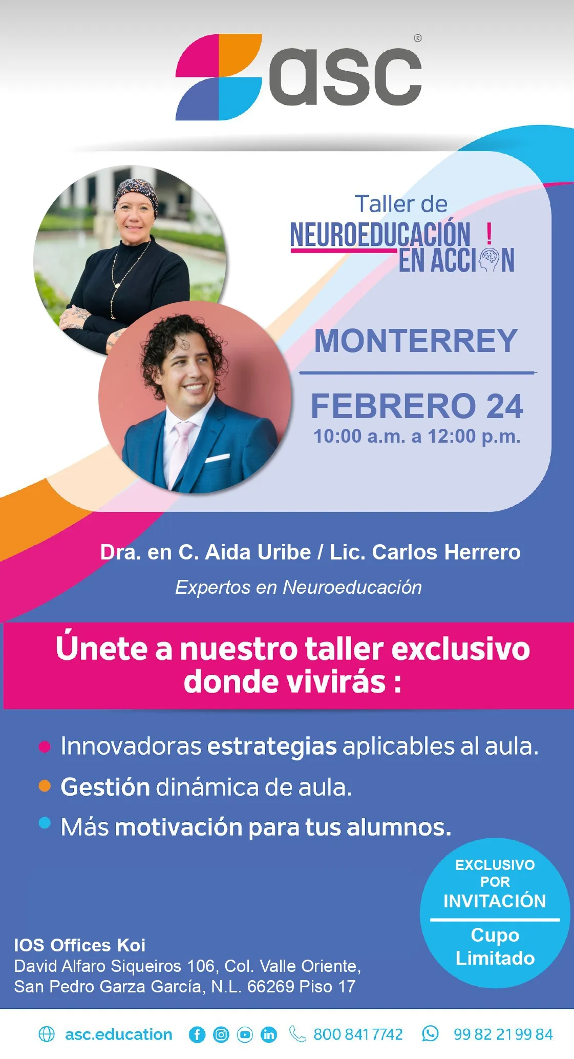 Flyer del evento Taller de neuroeducación en acción