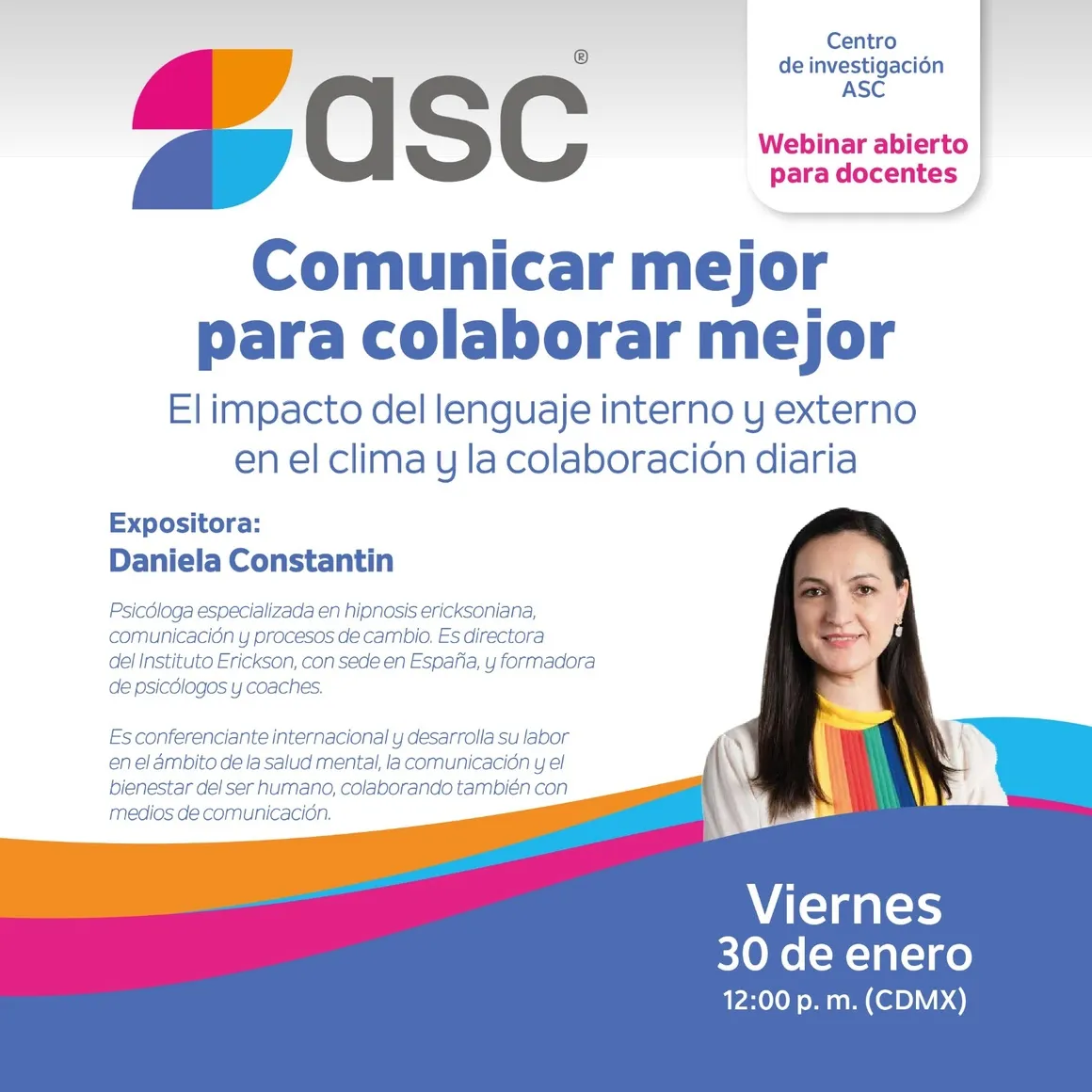 Flyer del evento Comunicar mejor para colaborar mejor